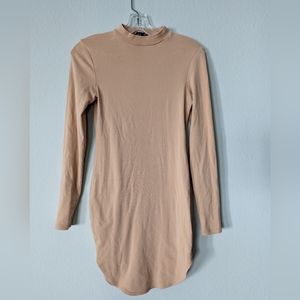 Forever 21 Blush Mock Neck Long Sleeve Work Party Dress Size M